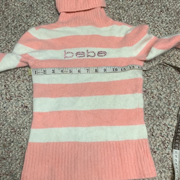 Bebe angora turtleneck rare bling rhinestone Swarovski crystals rabbit hair - Picture 4 of 8
